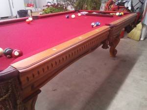 lot 523 image: Spenser Marston Slate Top Pool Table. Standard 8 ft. Regulation. $5,000 NEW
