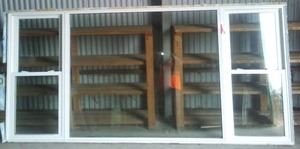 lot 286 image: Picture Window mulled to 2 double hung. Thermo  tech