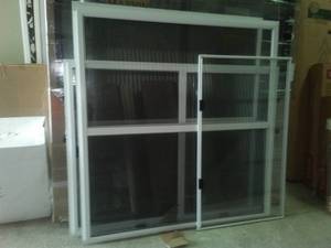 lot 319 image: 3 Metal Framed Slider Windows, New with Screen