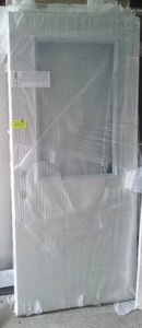 lot 328 image: Exterior door Metal - white, Window,