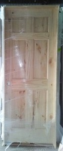 lot 334 image: Interior door Pine framed 6 panel - New