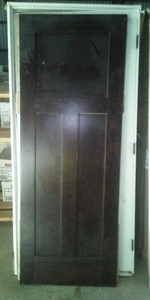 lot 398 image: Interior 3 panel door prefinished Bayer, New.