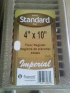 lot 53 image: Imperial Brown 4 in. x 10 in. Floor Registers (14)