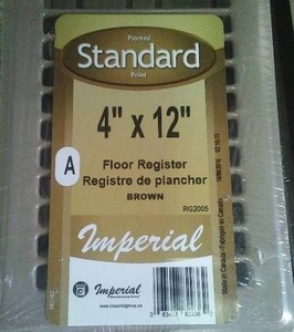 lot 54 image: Imperial Brown 4 in. x 12 in. Floor Registers (14)