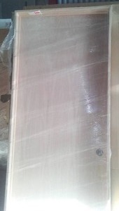 lot 83 image: Interior Door Framed, Unfinished Oak, 28 in.