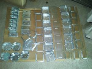 lot 114 image: Electrical Boxes cover plates, Zinc