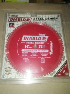 lot 122 image: Diablo Saw Blade 14 in. Steel Demon Freud  Ferrous Metals