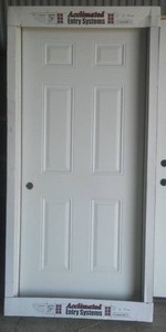 lot 184 image: 36 in. Exterior Pre-Hung, 6 Panel Door, Bayer White