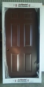 lot 185 image: 36 in. Exterior Pre-Hung, 6 Panel Door, Bayer Brown