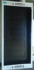 lot 186 image: 36 in. Exterior Pre-Hung, 5 Panel Door, Bayer Black