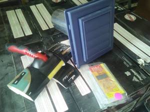 lot 227 image: Variety Hardware, paint pad, exhaust vent, collated nails.