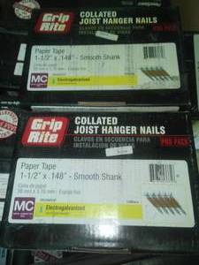lot 234 image: Grip Rite Collated Nails, Joist Hanger Nails (2 boxes) 6,000 qty, see pictures