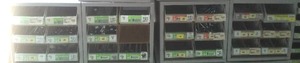lot 248 image: 4 Metal Parts Bins and Contents