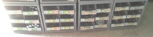 lot 250 image: 4 Metal Parts Bins and Contents