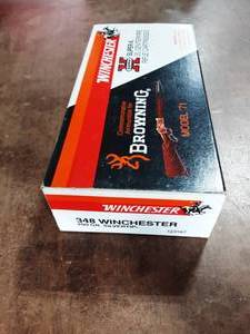 lot 8 image: Winchester .348 200 Grain Silver Tip Full Box Of 20