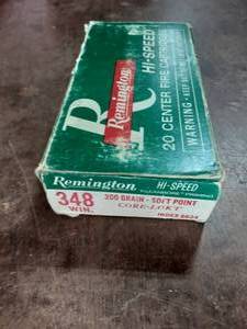 lot 10 image: Remington Hi-Speed .348 Win. 200 Grain Soft Point Full Box Of 20