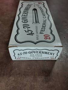 lot 14 image: Federal 45-70 Government 405 Grain Cast Lead Full Box Of 20