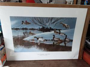 lot 23 image: The Gathering-Mallards Print By Ron Van Gilder Signed & Numbered 714950 23x32