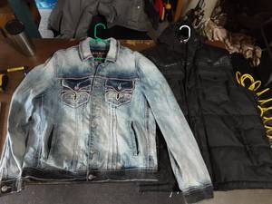 lot 30 image: Rock Revival Jean Jacket XL, Parrish Nation Vest XL
