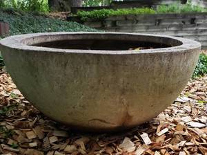 lot 46 image: Heavy Concrete Bowl Planter