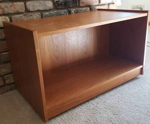 lot 23 image: Teak Two Sided Entertainment Table