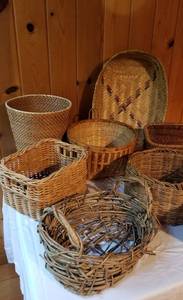 lot 94 image: Open Wicker Basket Collection, Lot of 8
