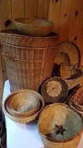 lot 95 image: Open Wicker Basket Collection, Lot of 15