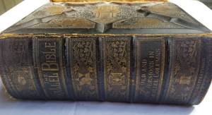 lot 72 image: Antique Ornate Leather Bound Bibles