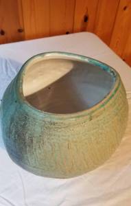 lot 78 image: Celery Green Ceramic Glazed Danish Sculpture Vase