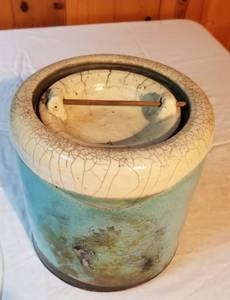 lot 79 image: Lidded Raku Ceramic Vessel