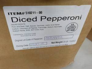 lot 117 image: Box of 30 lbs. Frozen Diced Peppero...