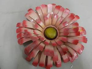 lot 253 image: Pink Metal Flower 12 Diameter...