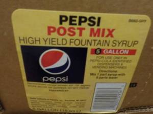 lot 264 image: 5 Gallon Pepsi Post Mix Syrup...