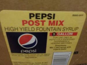 lot 265 image: 5 Gallon Pepsi Post Mix Syrup...