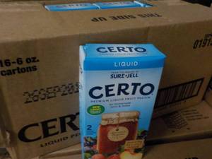 lot 291 image: Case of 16 - 6 oz Boxes Certo Pecti...