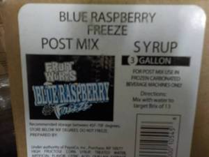 lot 296 image: 3 Gallon Blue Raspberry Freeze Post...
