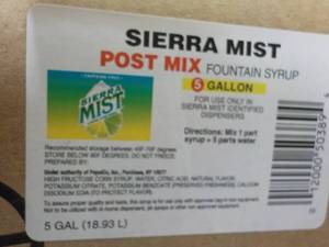 lot 307 image: 5 Gallon Sierra Mix Post Mix Syrup ...