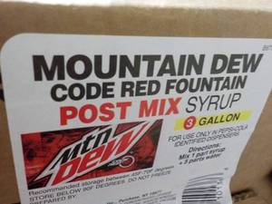 lot 311 image: Mountain Dew 3 Gallon Post Mix Syru...
