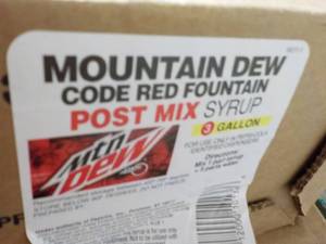 lot 312 image: Mountain Dew 3 Gallon Post Mix Syru...