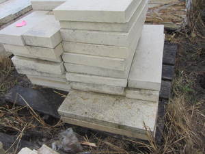 lot 72 image: Limestone pavers, two 34x18, 12x...