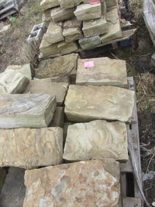 lot 240 image: Limestone wall block, two pallet...