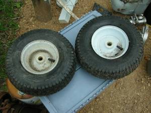 lot 45 image: Pair of 13x5.00-6 Utility Wheels