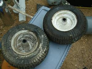 lot 42 image: Pair of 13x5.00-6 Utility Wheels