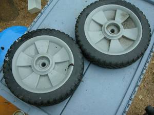 lot 40 image: Pair 8-34 Rubber Utility Wheels