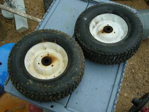 lot 37 image: Pair Hard Rubber Utility Wheels