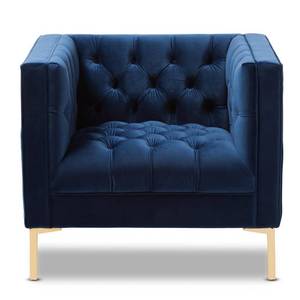 lot 101 image: Baxton Studio Zanetta Blue Fabric Upholstered Lounge Chair 146-8325-HD