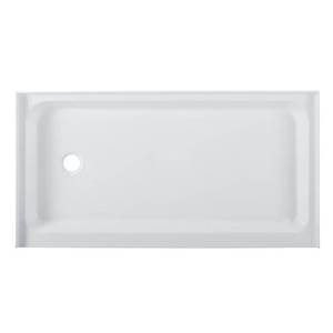 lot 105 image: Swiss Madison Voltaire 32 in. x 60 in. Acrylic, Single-Threshold, Left-Hand Drain, Shower Base in White SM-SB515