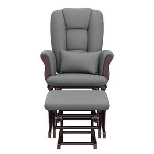 lot 107 image: Storkcraft Tuscany Espresso with Gray Cushion Glider and Ottoman Set 06554-589