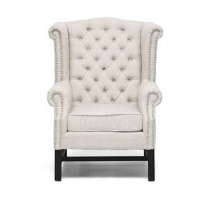 lot 108 image: Baxton Studio Sussex Beige Fabric Upholstered Accent Chair 28862-3764-HD
