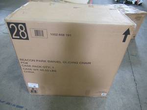 lot 115 image: Hampton Bay Beacon Park Wicker Outdoor Swivel Lounge Chair FRS80812CRS